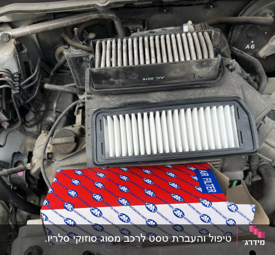 טיפול והעברת טסט לרכב מסוג סוזוקי סלריו.